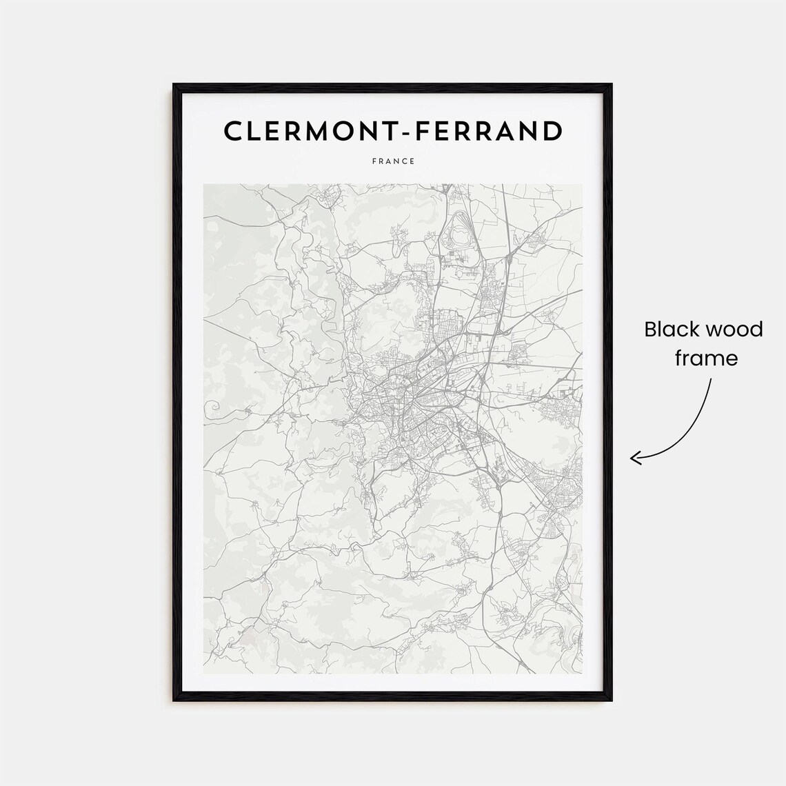 Clermont Ferrand France Minimalist Map Modern Travel Art Poster - Image 3