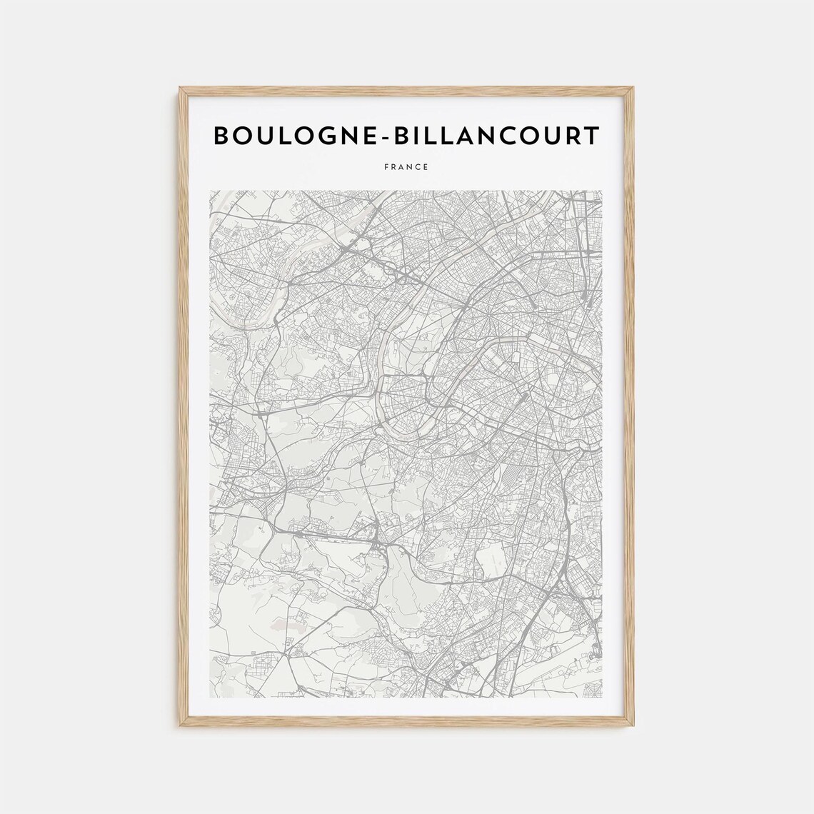 Boulogne Billancourt France Minimalist Line Map City Art Poster