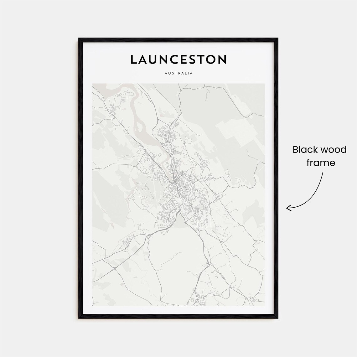 Launceston Tasmania Australia Minimalist City Street Map Poster - Image 3