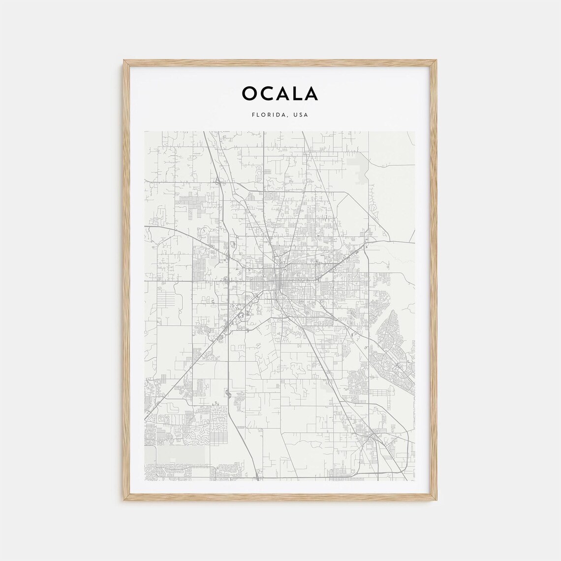 Ocala Personalized Map Art, Florida Travel Poster