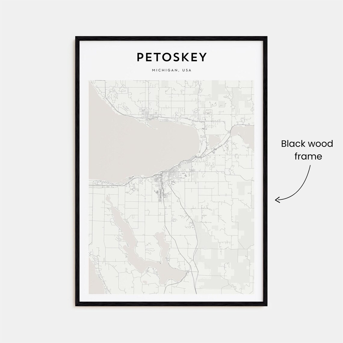 Petoskey Michigan USA Minimalist Street Map Decor Art Poster - Image 3