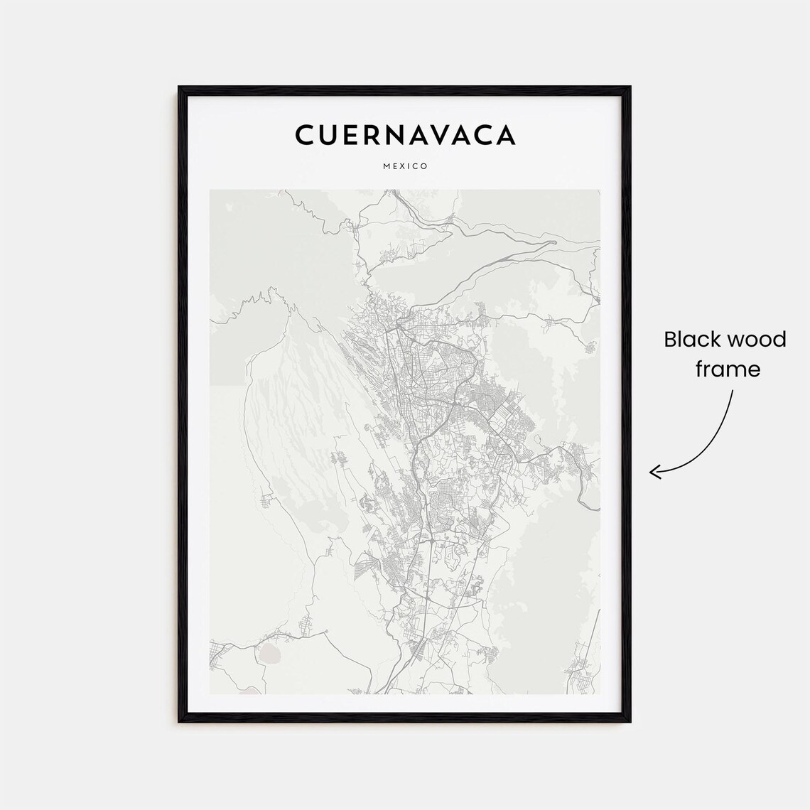 Cuernavaca Mexico Modern Minimalist City Street Map Travel Poster - Image 3