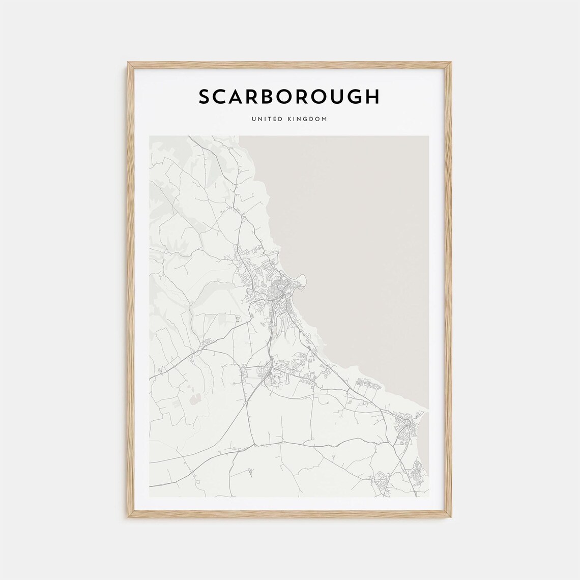 Scarborough United Kingdom Minimalist Coast Map Travel Poster