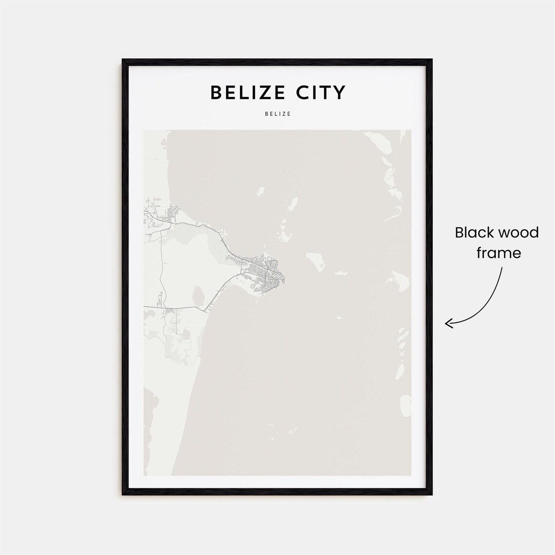 Belize City Belize Minimalist Coastal Map Line Art Travel Poster - Image 3