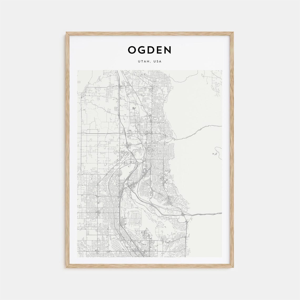 Ogden Utah Wasatch Range Minimalist City Street Map Travel Poster