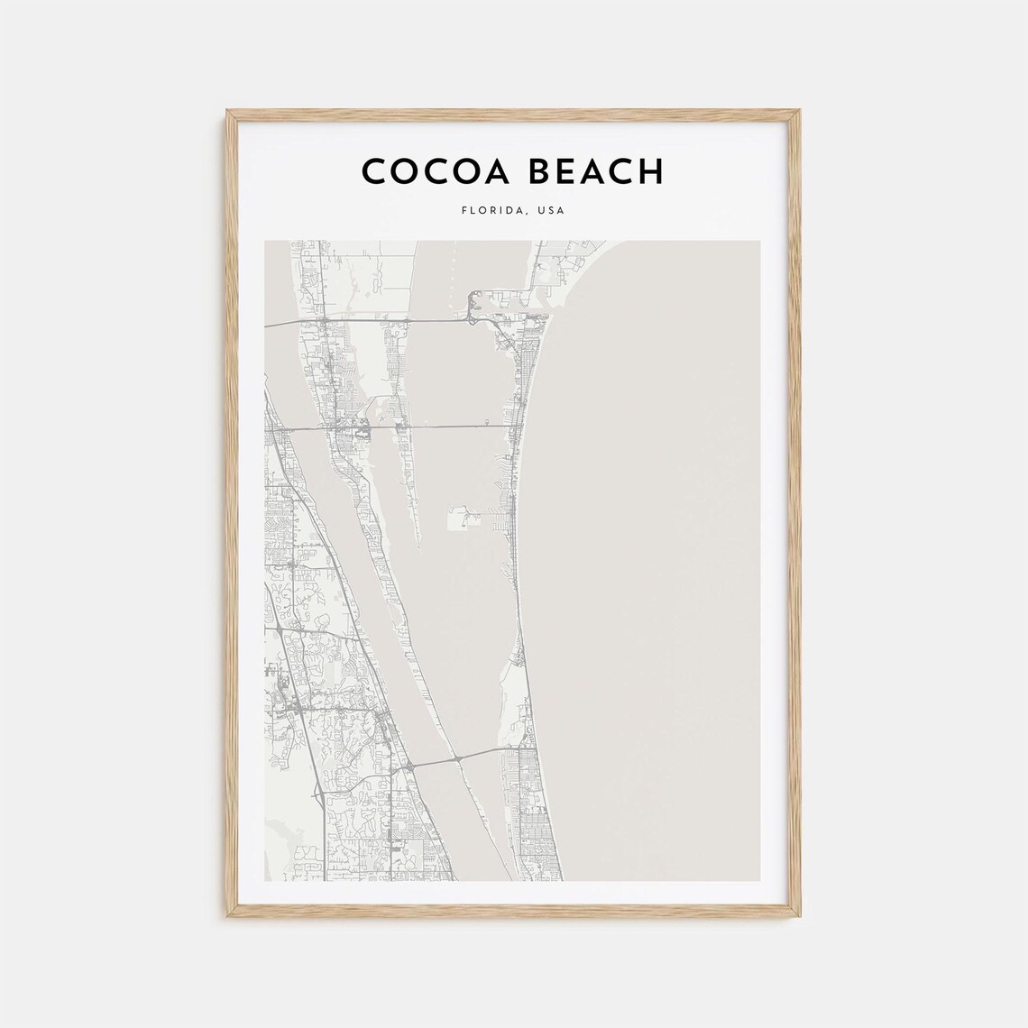 Cocoa Beach Personalized Map Art Print, Florida