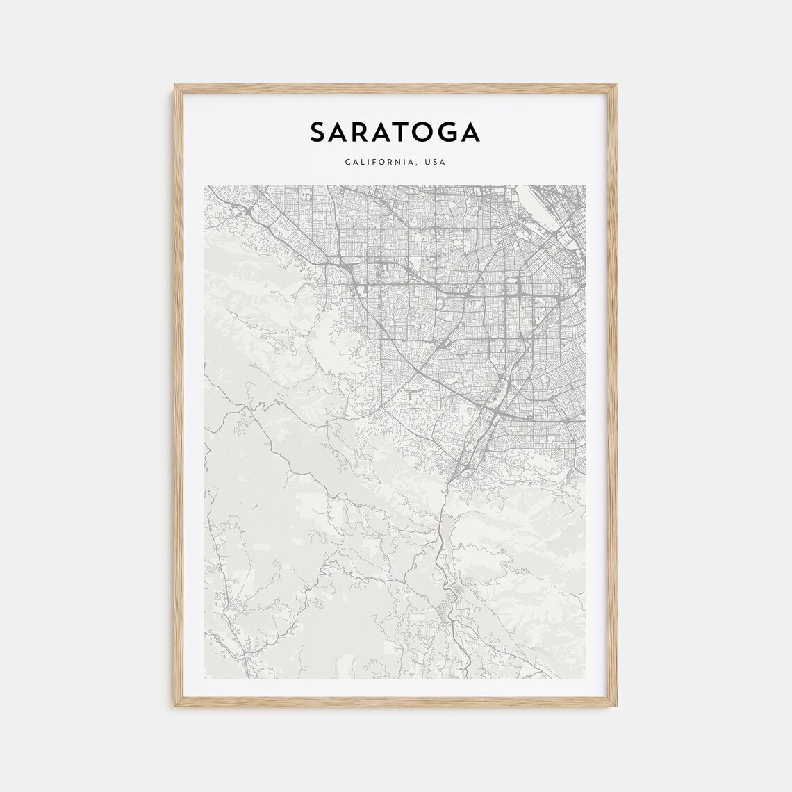 Saratoga California USA Scandinavian Minimalist City Map Travel Poster