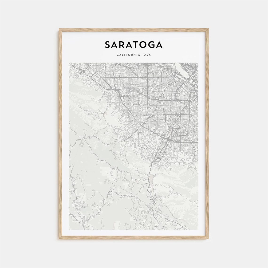 Saratoga Map Poster Saratoga Map Print Saratoga Personalized Map Art Saratoga Wall Art Saratoga Travel Print California Usa
