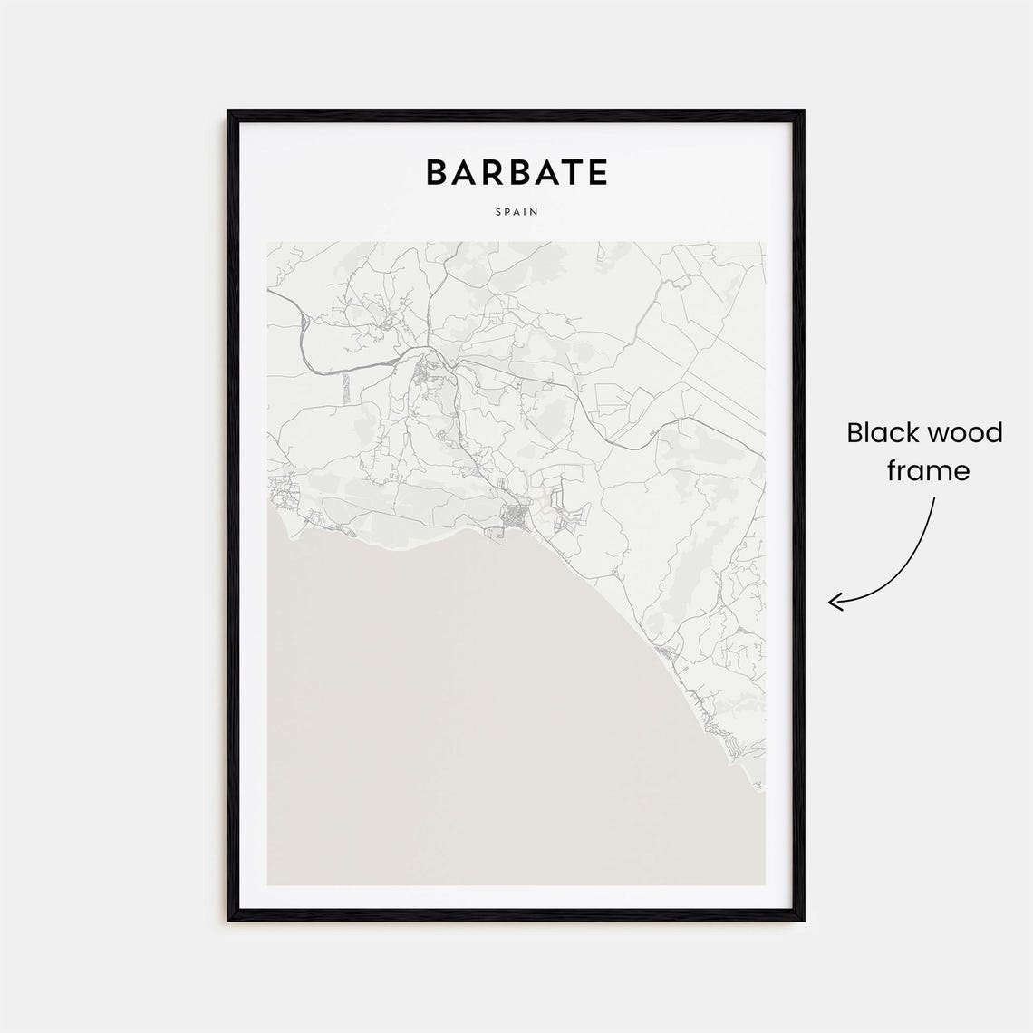 Barbate Spain Personalized Minimalist Beige Coastal City Map Poster - Image 3
