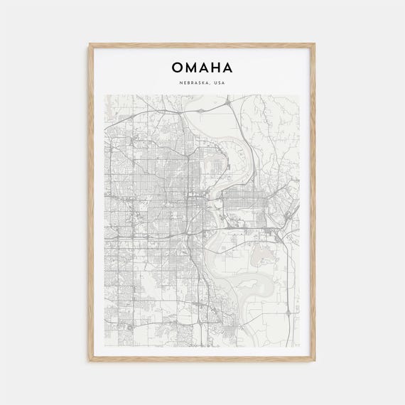 Omaha Map Poster, Personalized Travel Wall Art