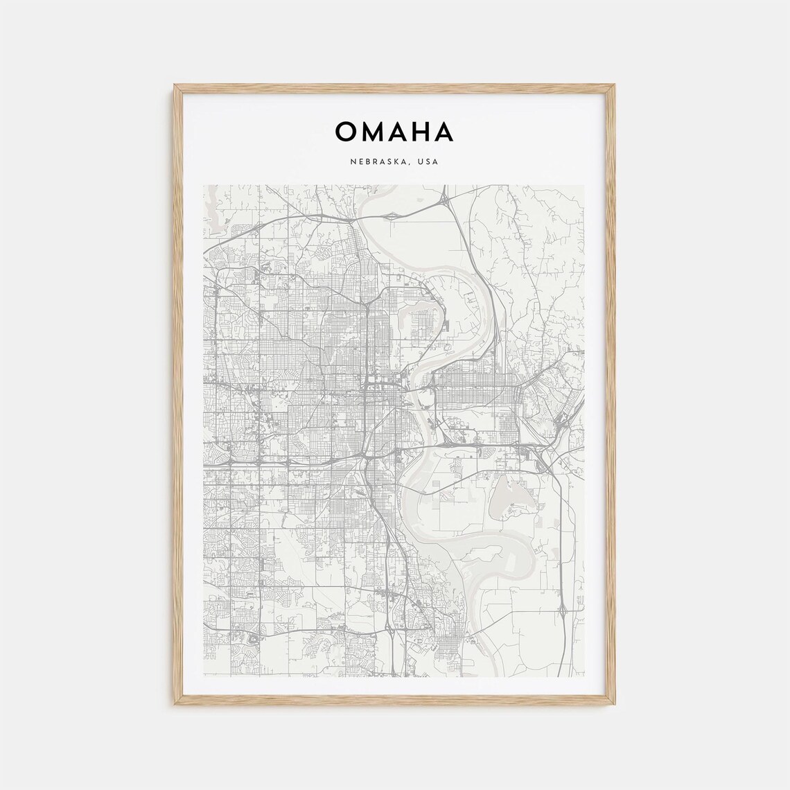 Omaha Map Poster, Personalized Travel Wall Art