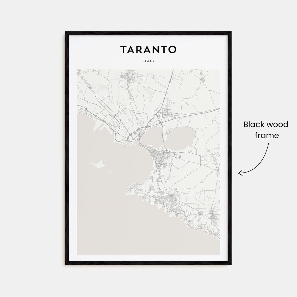 Taranto Italy Minimalist Old Town And Two Seas Map Travel Poster - Image 3