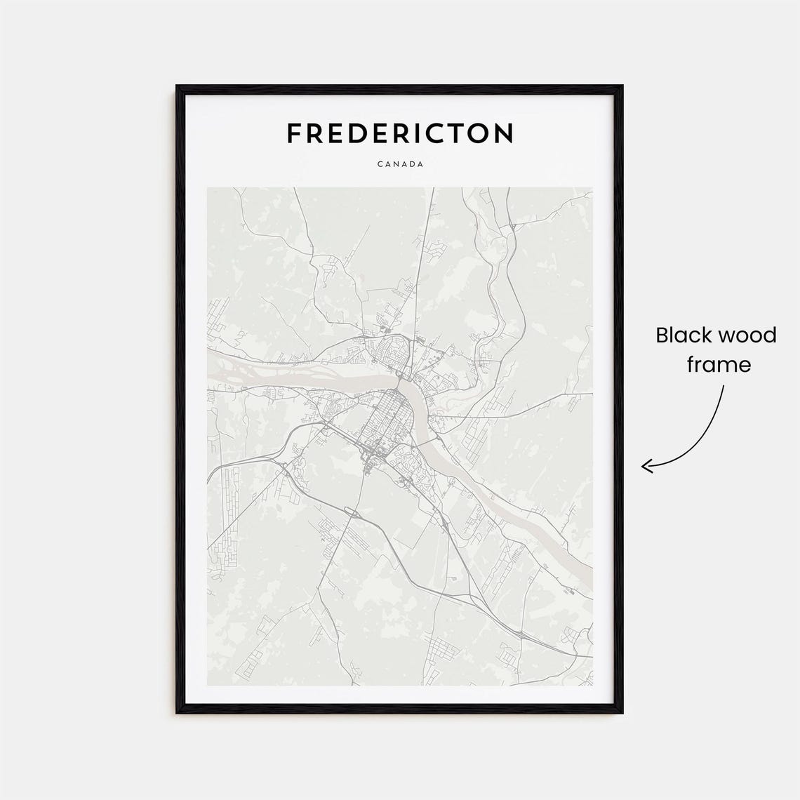 Fredericton Canada Minimalist Beige City Map Home Decor Poster - Image 3