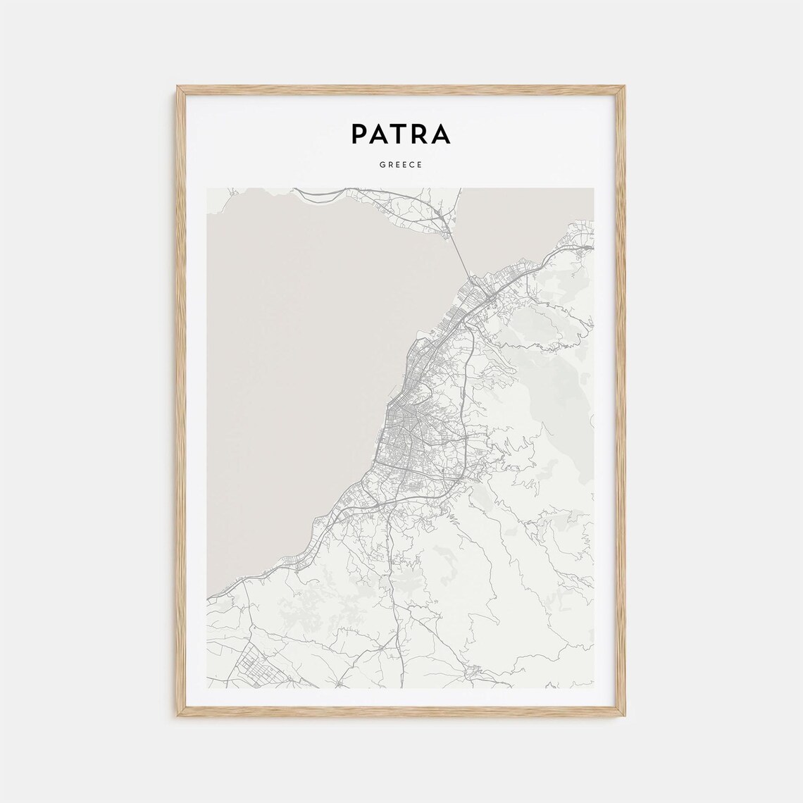 Patra Greece Coastal Minimalist City Street Map Travel Poster