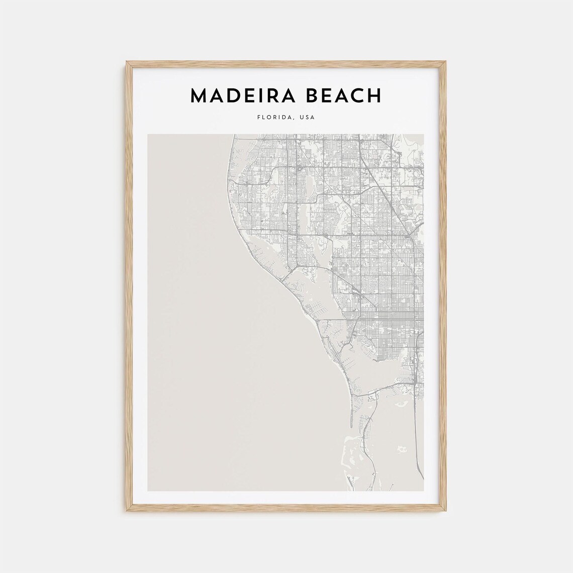 Madeira Beach Florida, USA Minimalist City Map Travel Poster