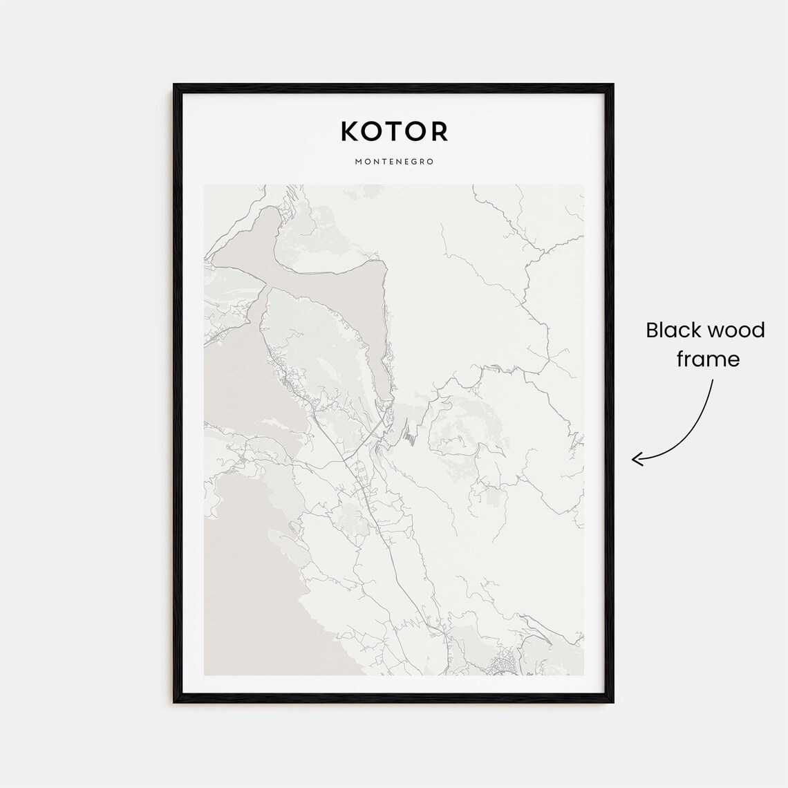 Kotor Montenegro Minimalist City Street Map Elegant Decor Art Poster - Image 3