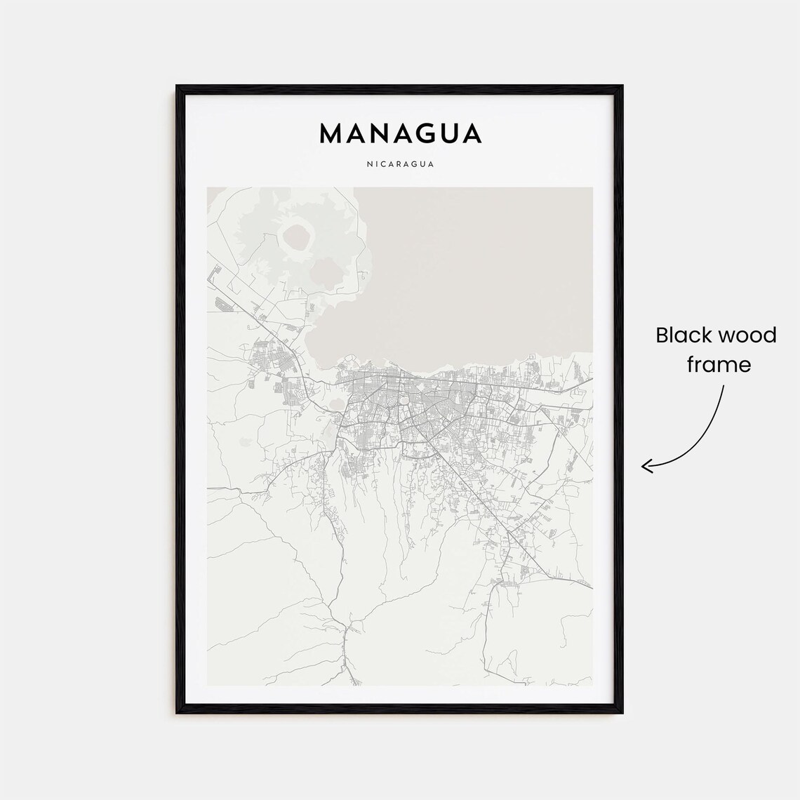 Managua Nicaragua Minimalist Street Map Poster For Modern Travel Decor - Image 3