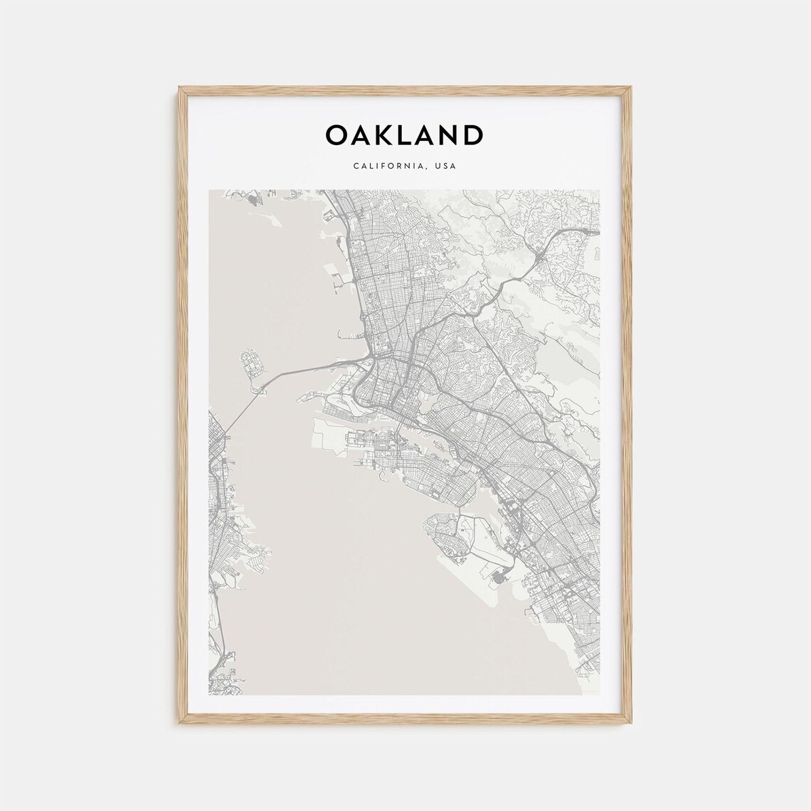 Oakland California USA Detailed Street Map Minimalist Modern Poster