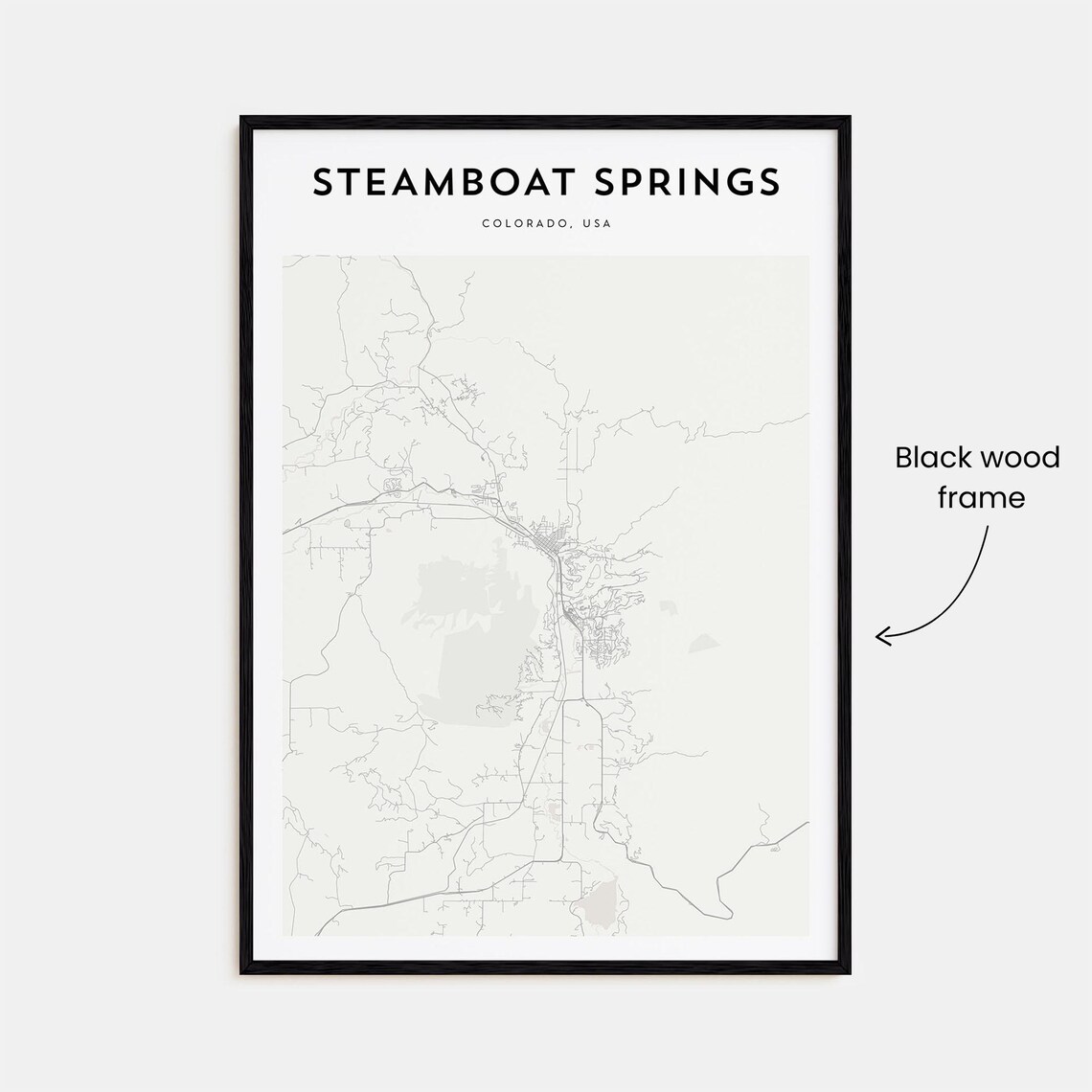 Steamboat Springs Colorado Minimalist Street Map Travel Poster - Image 3