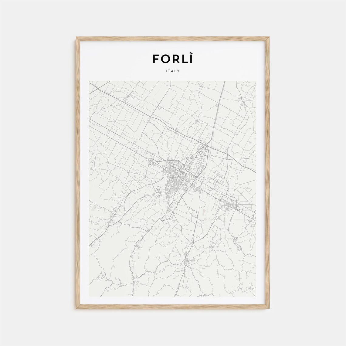 Forli Italy Minimalist Street Map City Decor Line Art Poster
