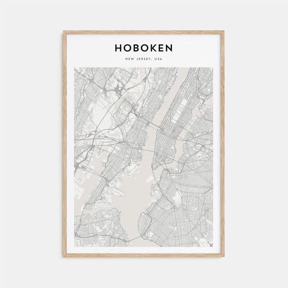Hoboken Personalized Map Art, Travel Poster Print