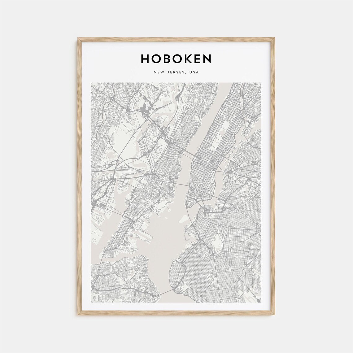 Hoboken Personalized Map Art, Travel Poster Print