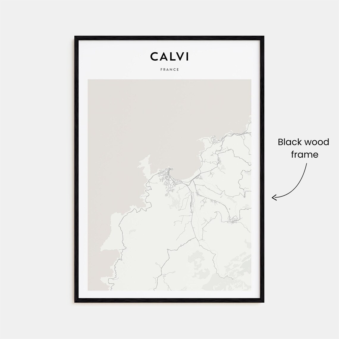 Calvi Corsica France Minimalist Coastal Street Map Wall Art Decor - Image 3