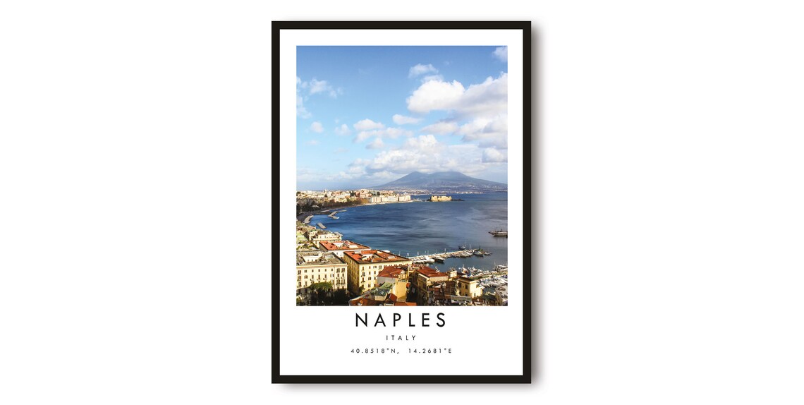 Naples Italy Minimalist City Travel Poster Art Print