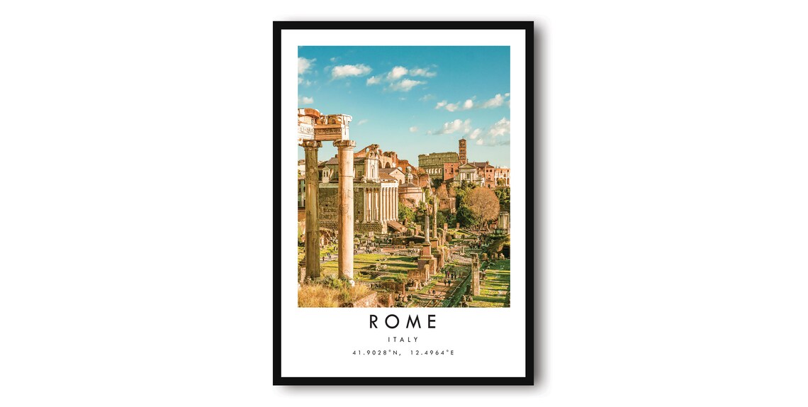 Rome Travel Poster, Italy Minimalist City Print
