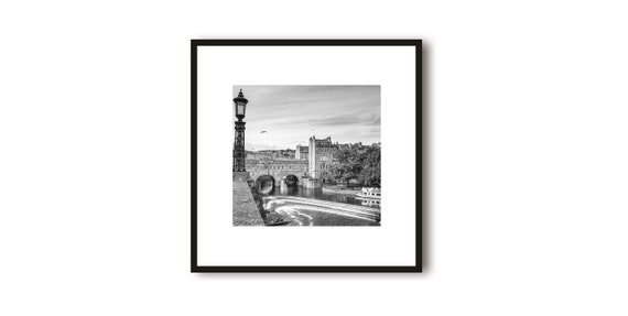 Bath Travel Poster, Minimalist White Border Print