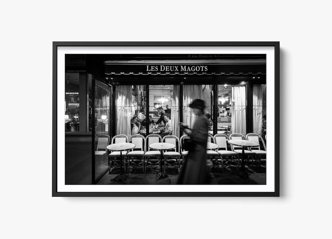 Paris Cafe Print, Les Deux Magots Wall Art