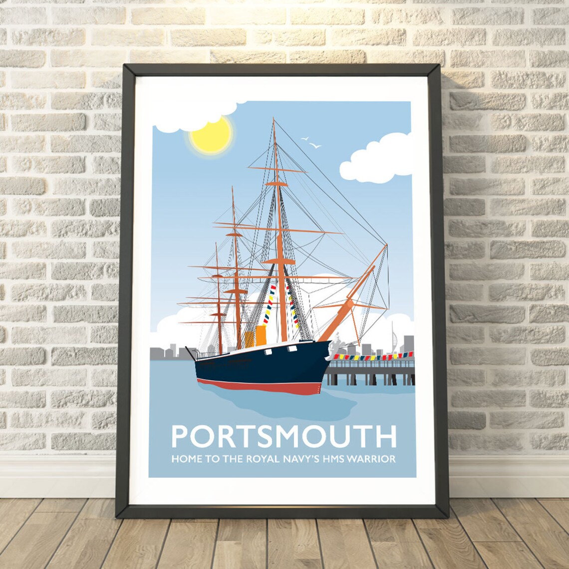 Portsmouth HMS Warrior Hampshire Travel Poster