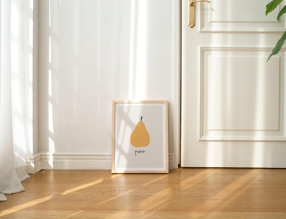 Minimalist Wall Art Print For Modern Kitchen Decor Pear Fruit Artwork Poster - Image 2