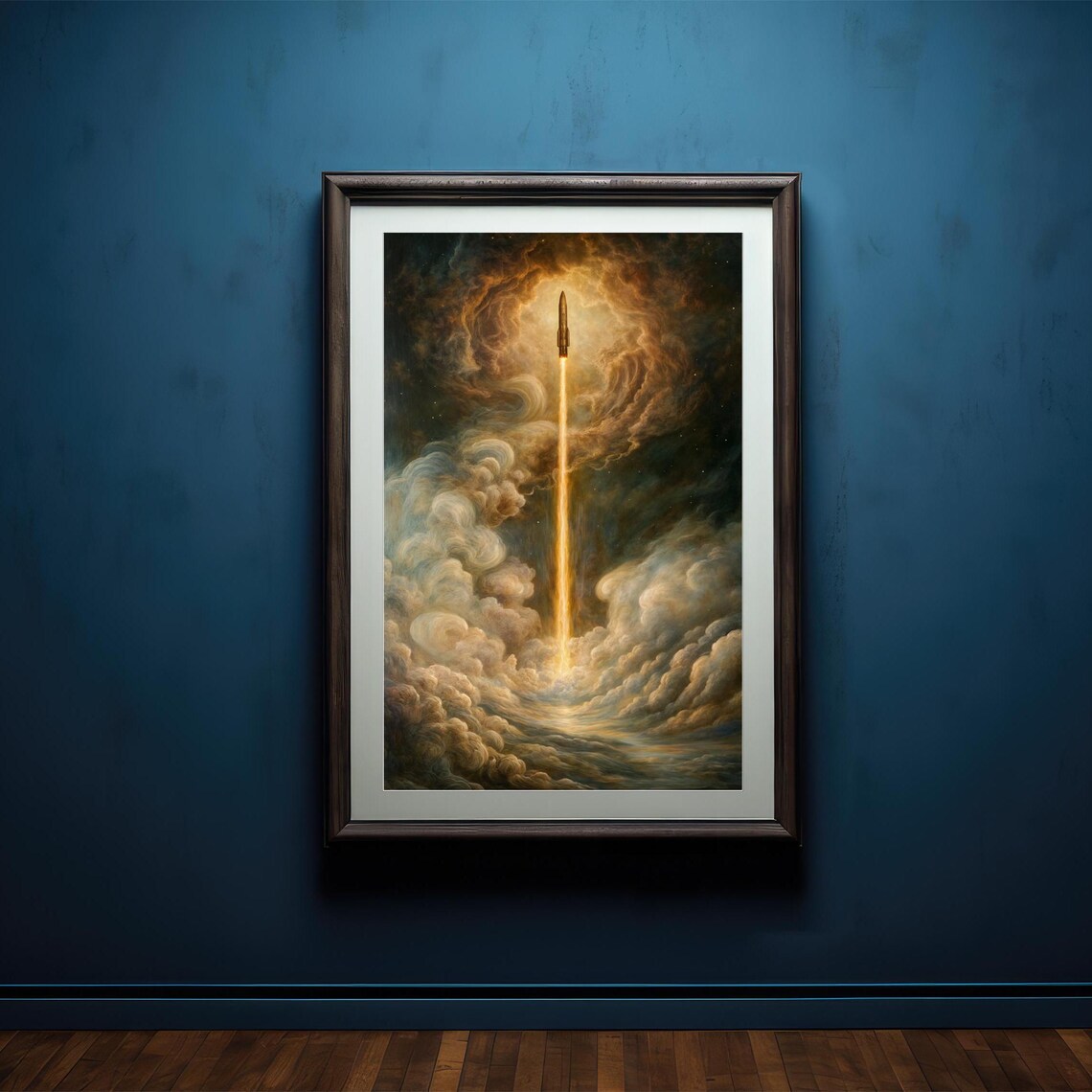 Rocket Launch Art Print, Space Exploration Poster
