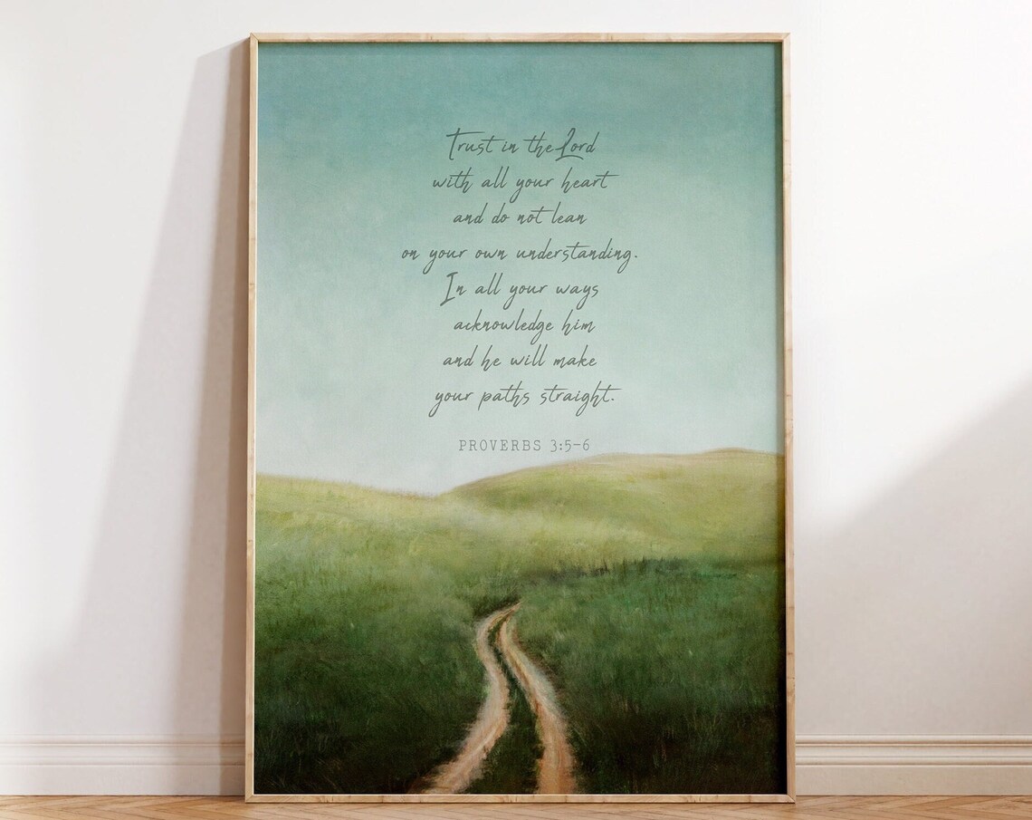 Trust In The Lord Scripture Art Print, Minimalist