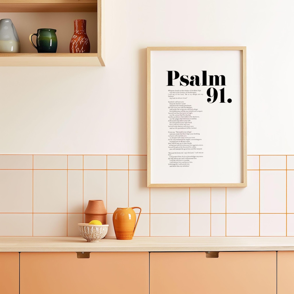 Psalm 91 NIV Bible Verse, Modern Scripture Poster
