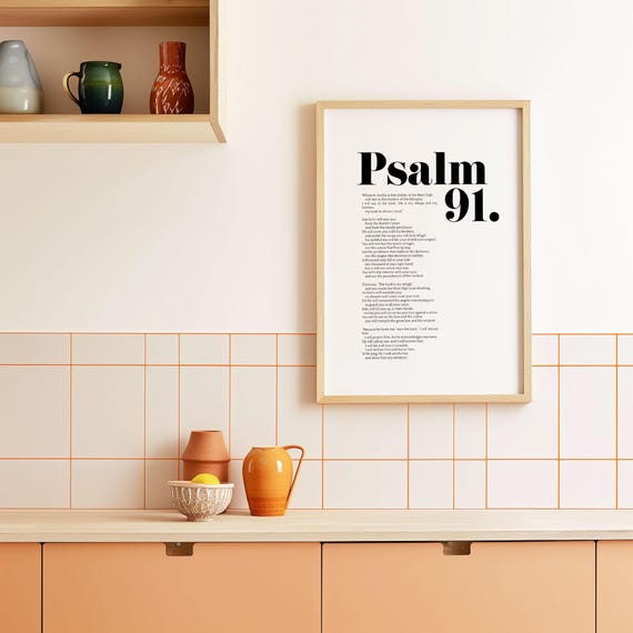 Psalm 91 NIV Bible Verse, Modern Scripture Poster