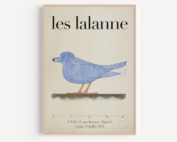 Les Lalanne Blue Bird Vintage Exhibition Poster