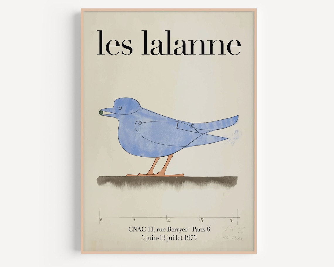 Les Lalanne Blue Bird Vintage Exhibition Poster