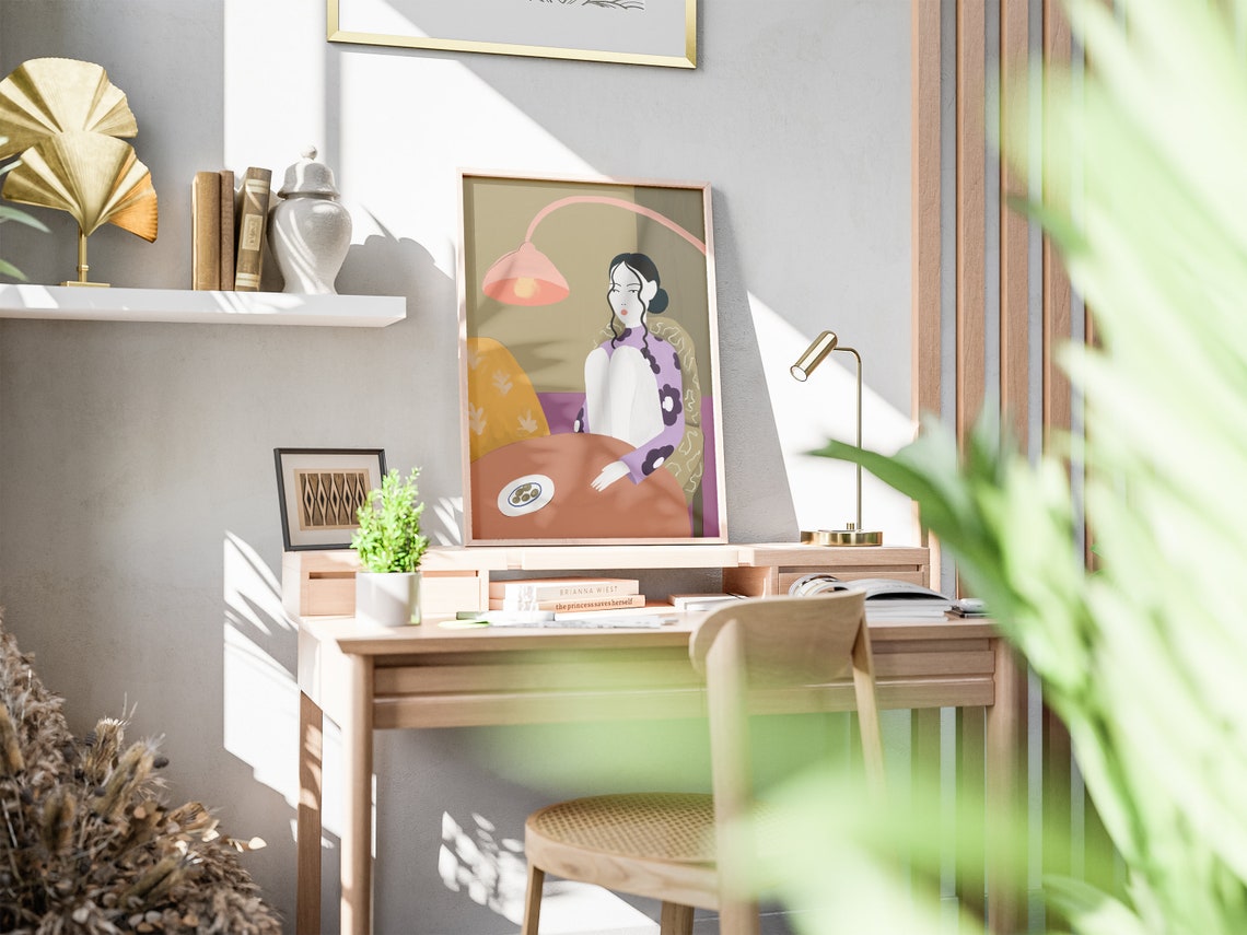 Vintage Asian Painting Oil Painting Woman Portrait Art Japanese Wall Art Wall Art Modern Art Japan Poster - Image 2