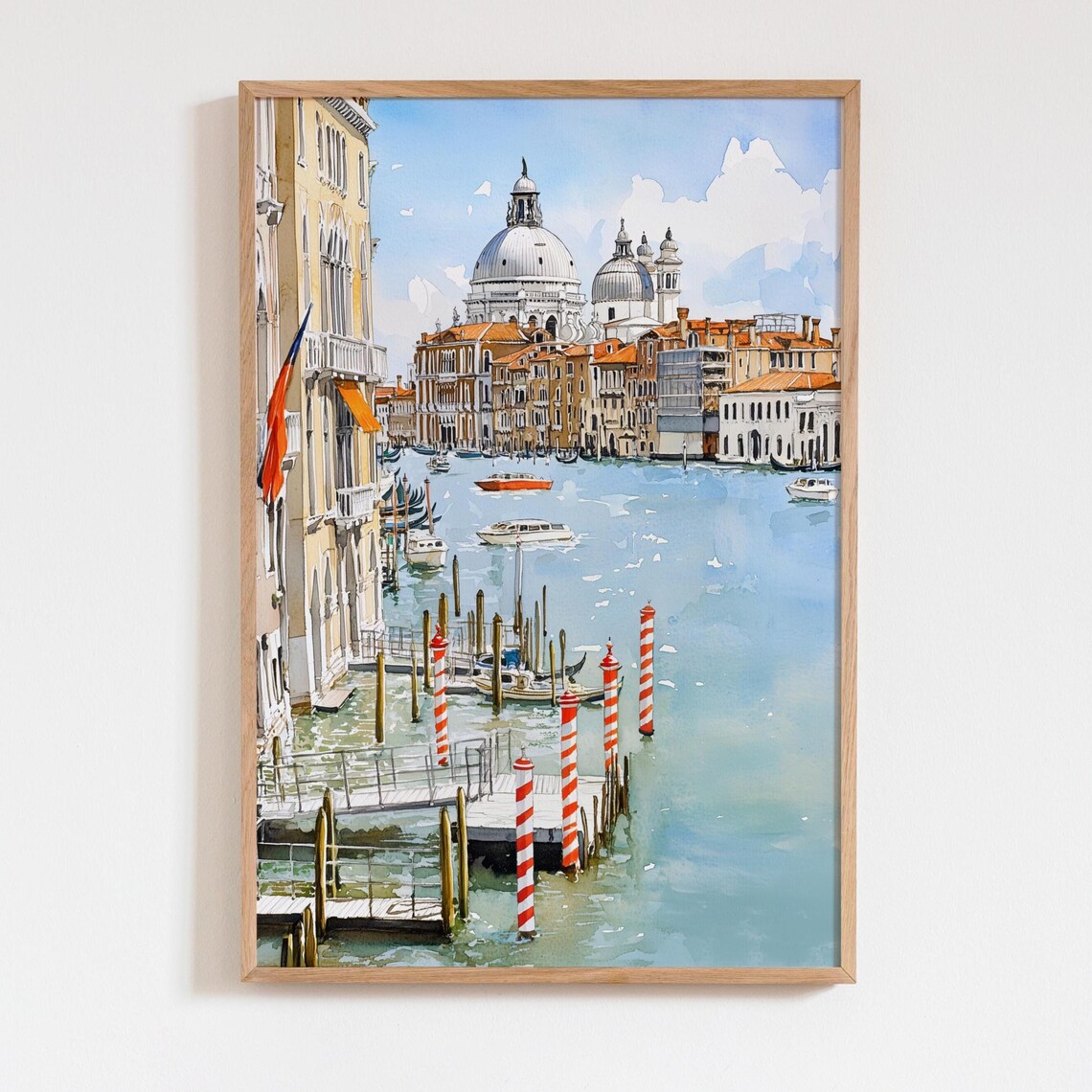 Venice Grand Canal Italy Watercolor Santa Maria della Salute Poster
