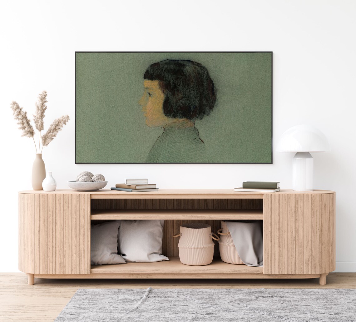 Muted Profile Portrait Woman with Bob Tonalist Style Quiet Elegant Wall Art - Image 3