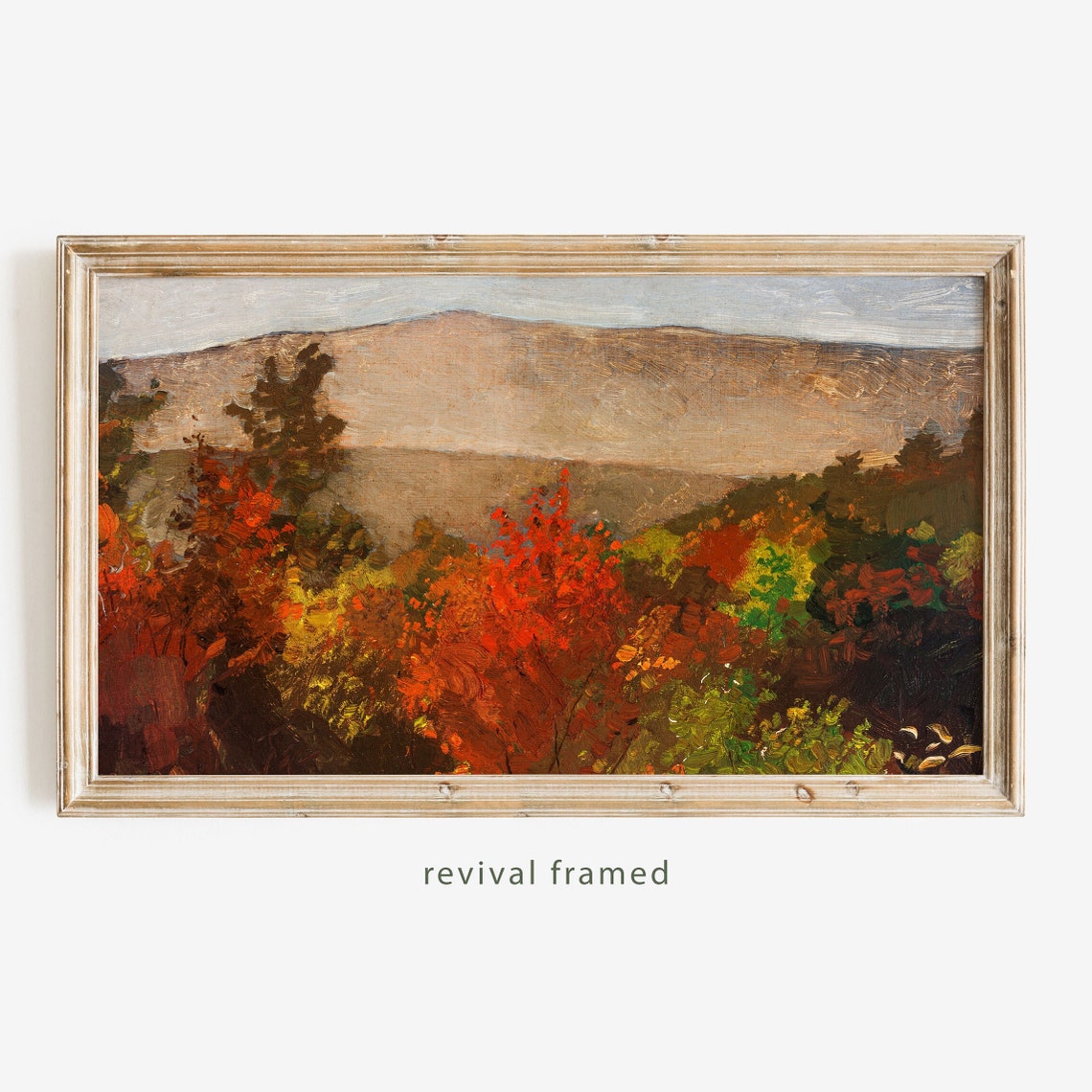Fall Foliage Mountain Landscape Vintage Oil Painting Autumn Art Poster