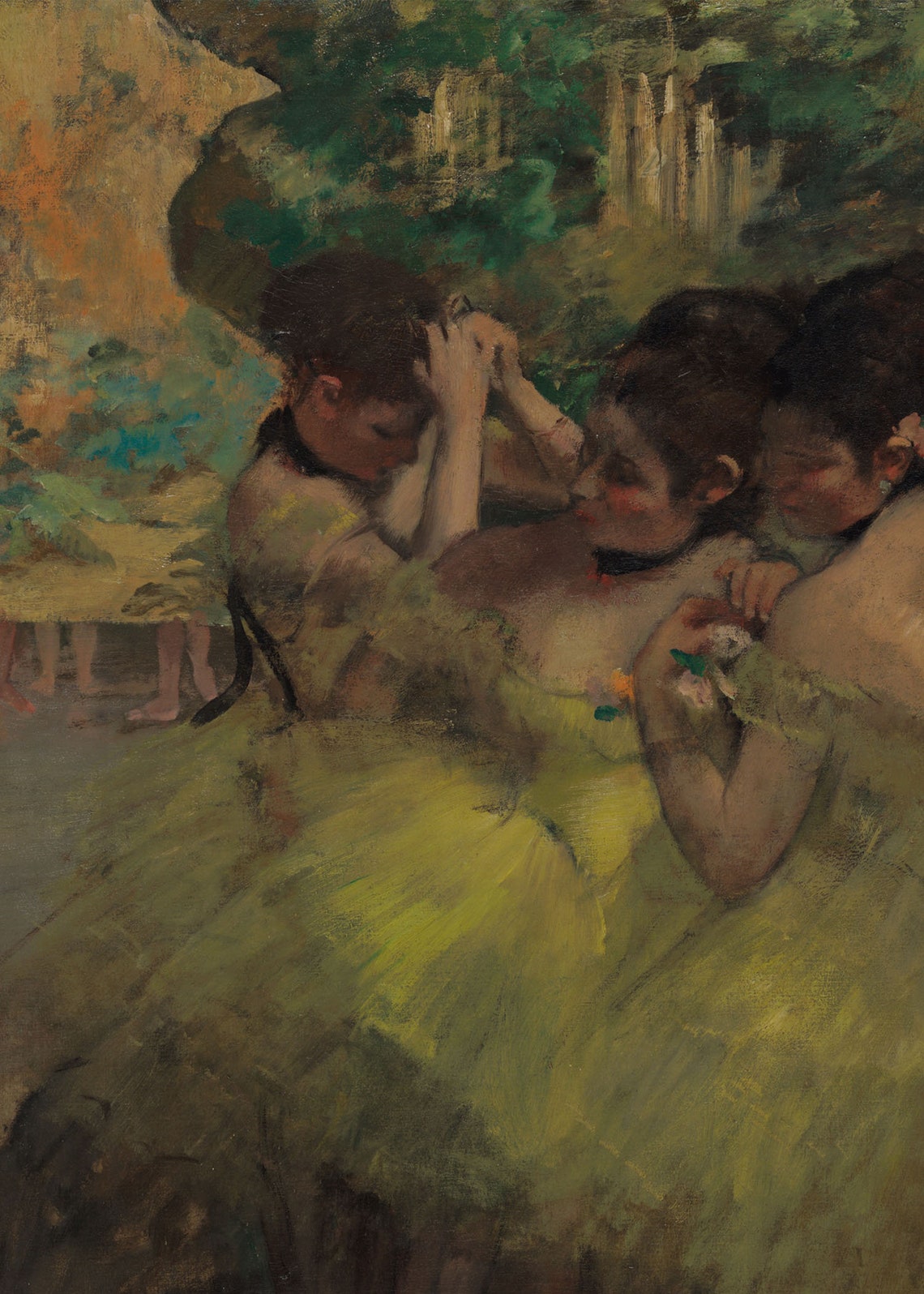 Famous Edgar Degas Ballet Dancers in Yellow Tutus Backstage Poster - Image 2
