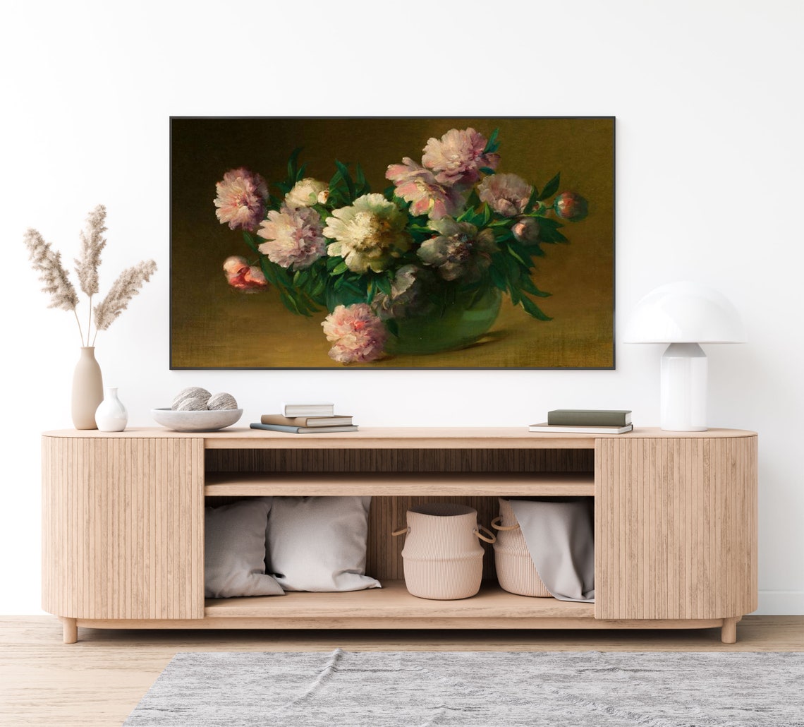 Lush Blush Pink Peonies Bouquet Vintage Floral Still Life Poster - Image 4