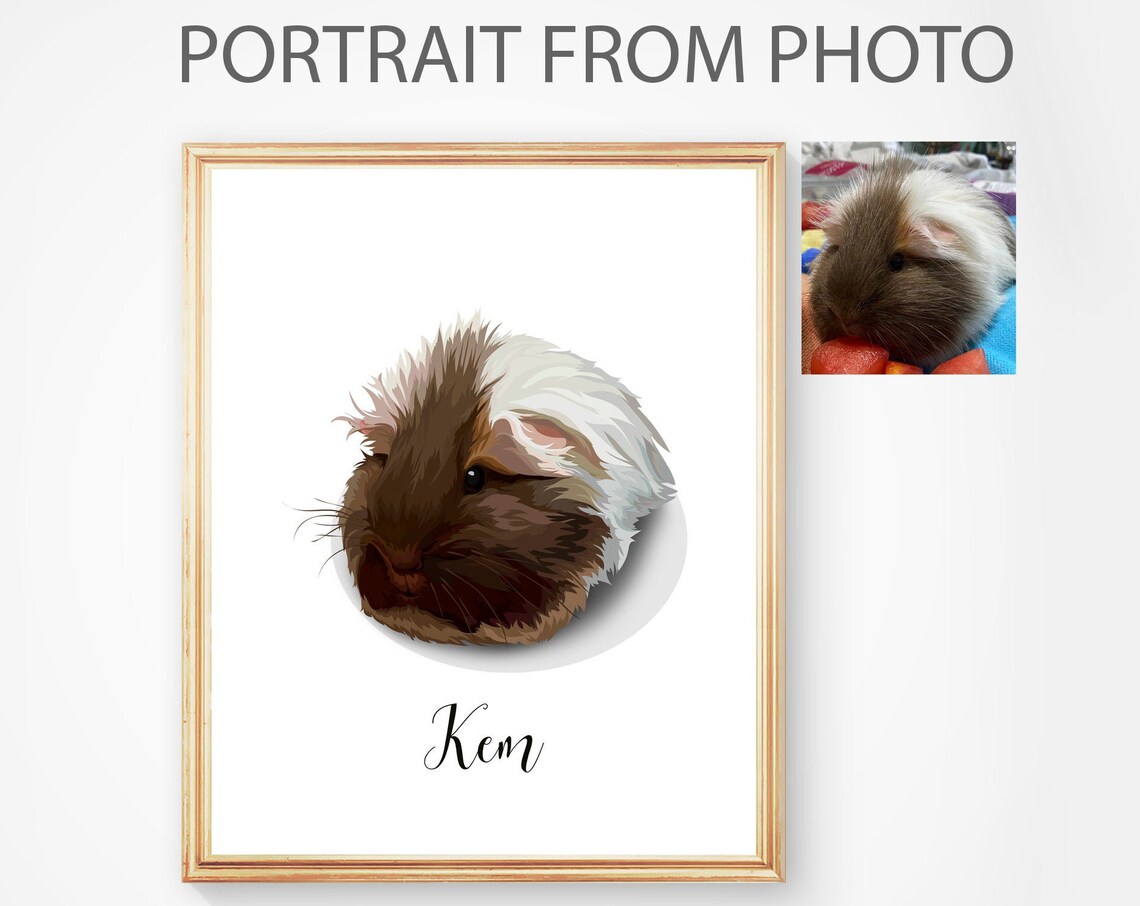 Regal Custom Guinea Pig Portrait Royal Pet Painting Gift Wall Art - Image 5