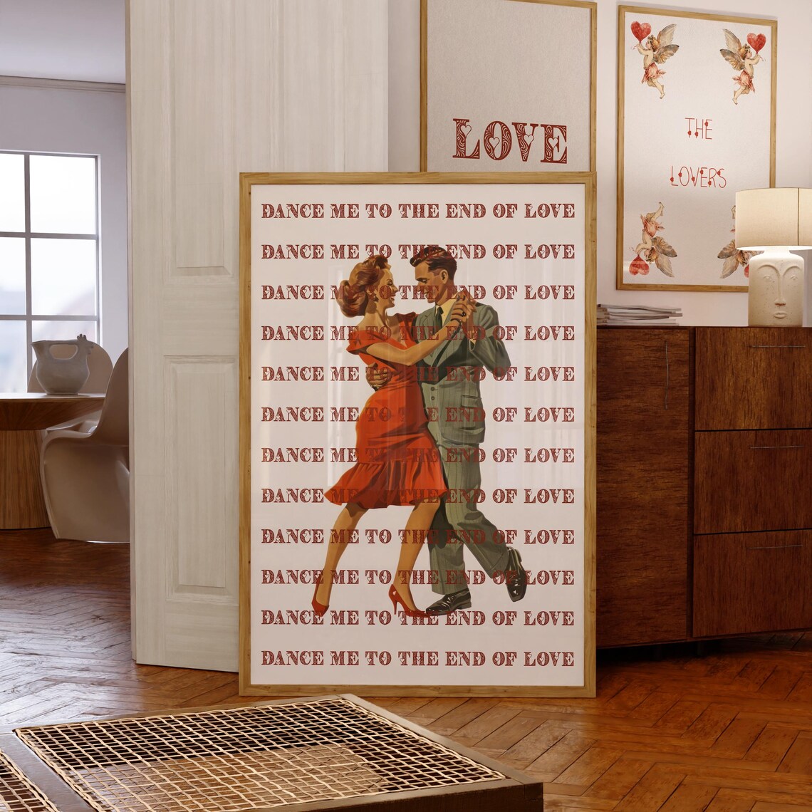 Dance Me to the End of Love Vintage Retro Dancing Couple Wall Art - Image 7