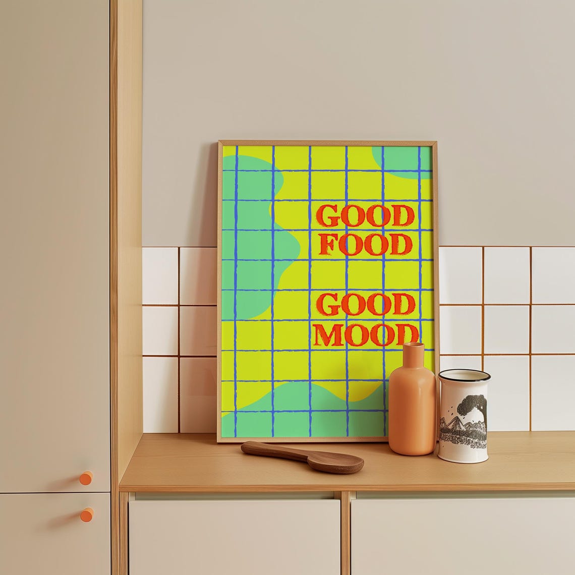 Good Food Good Mood Kitchen Poster Aesthetic Kitchen Decor Cute Cooking Art Kitchen Wall Art Print Chef Quote Wall Art - Image 4