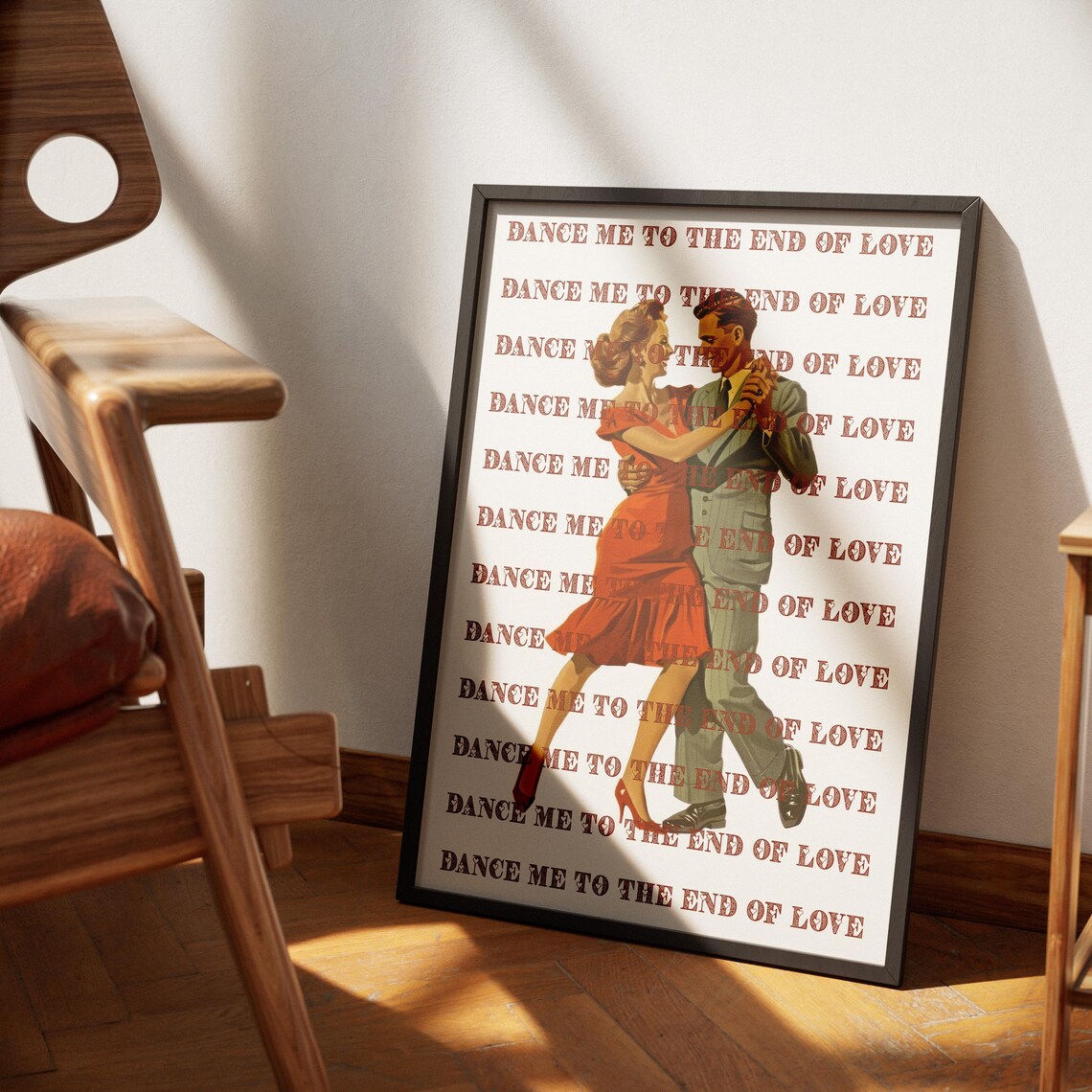 Dance Me to the End of Love Vintage Retro Dancing Couple Wall Art - Image 3