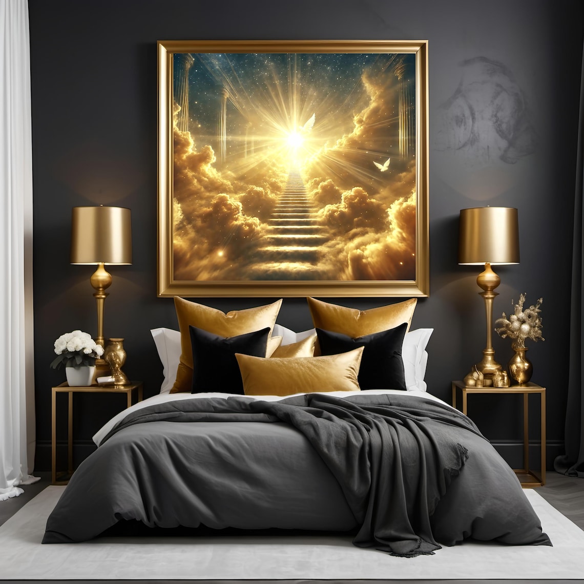 Heavenly Stairway To Light Spiritual Wall Art Print - Image 3